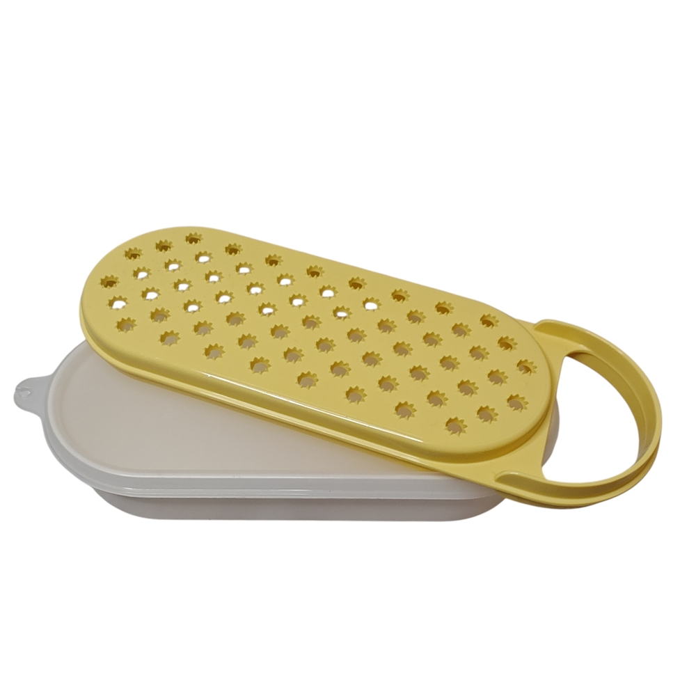Vintage Tupperware Cheese Grater and Storage Container Yellow